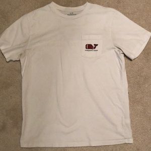 White Vineyard Vines Football T shirt.